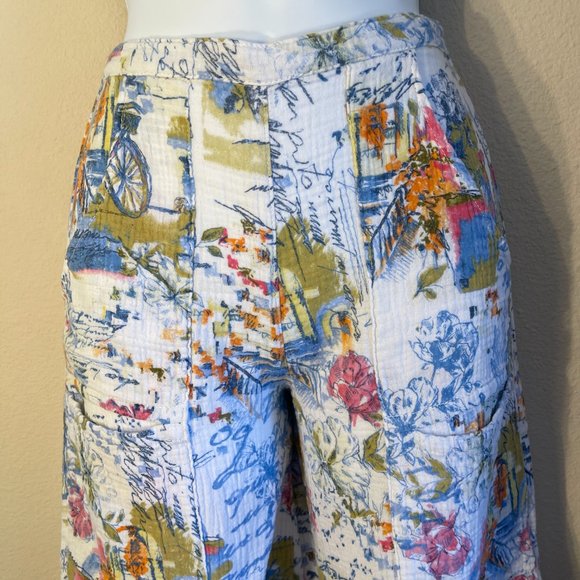 CMC Click NWT “Bicycle Pants” XS Cotton Wide Leg Cropped High Waist Made in USA - Picture 3 of 16